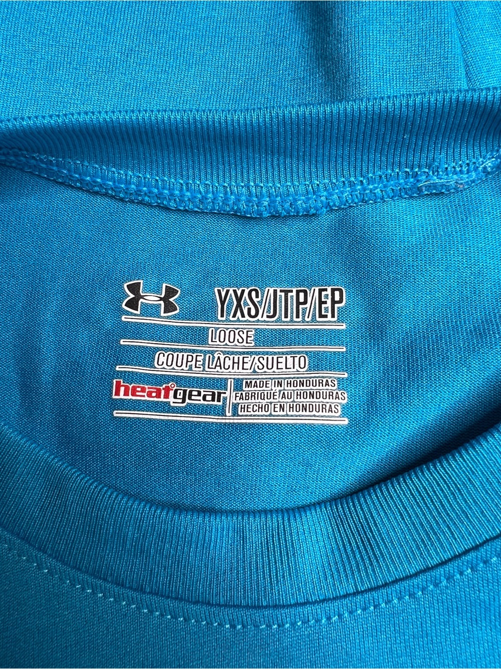 Under Armour HeatGear Blue Performance Tee Blue Youth XS - Picture 4 of 4